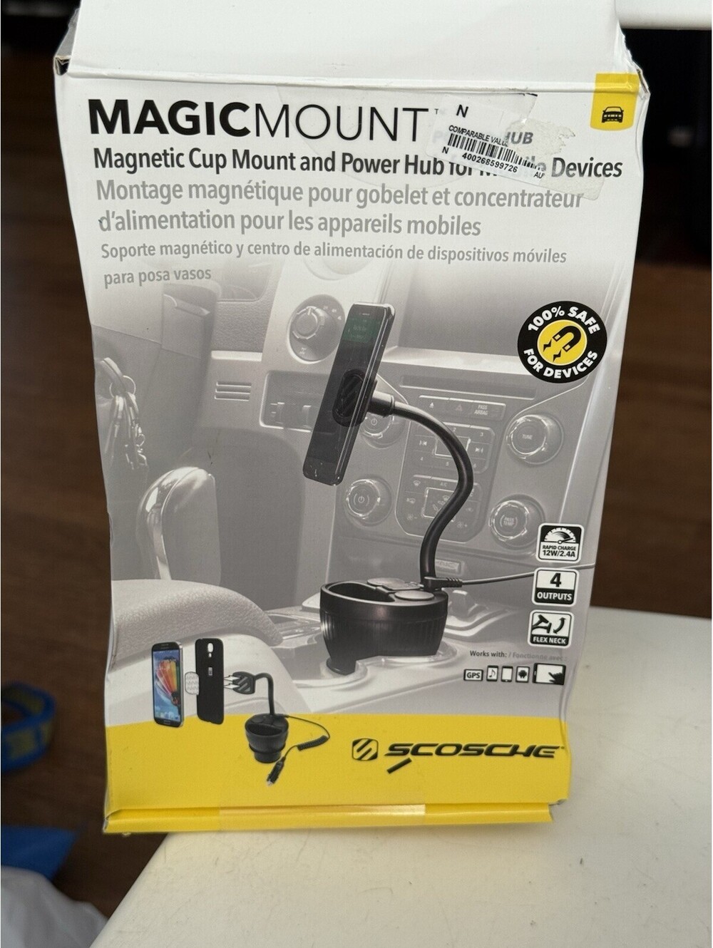 Scosche MAGPCUP, MagicMount Magnetic Cup Mount Power Hub For Mobile Devices